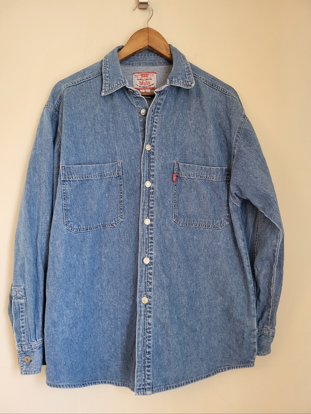 Vintage 1993 Levi's XL Button Down Up Denim Shirt